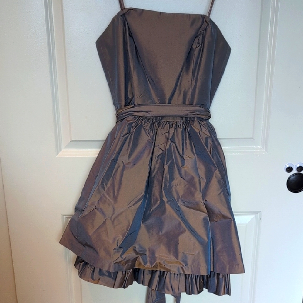 Papell Boutique 100% Silk Strapless Cocktail Dress - Size 6